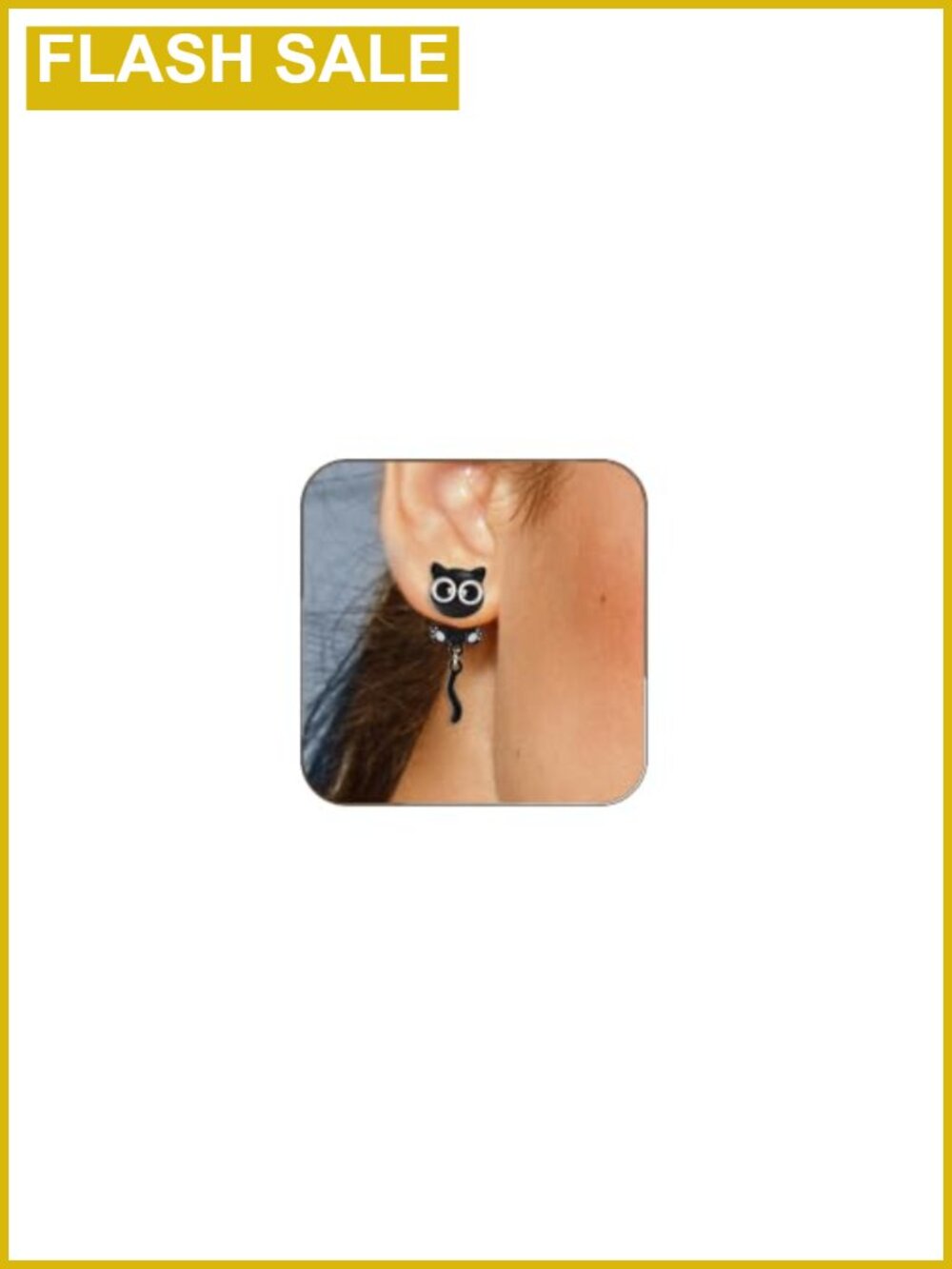 Black Cat Stud Earrings Stainless Steel Halloween Jewelry Gift for Women